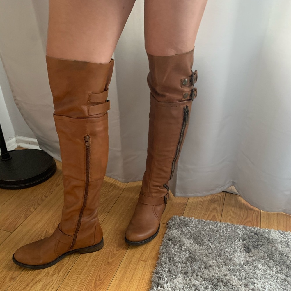 Brown knee-high boots